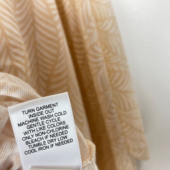 One World NWT Geometric Print Chiffon Poncho Top Size XL Wheat Tan Cream Boho - Picture 8 of 9